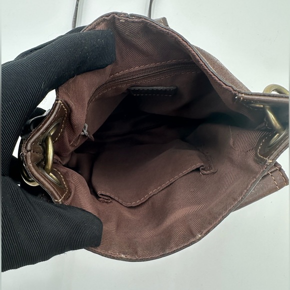 Fossil Brown Distressed Leather Crossbody - Picture 5 of 7